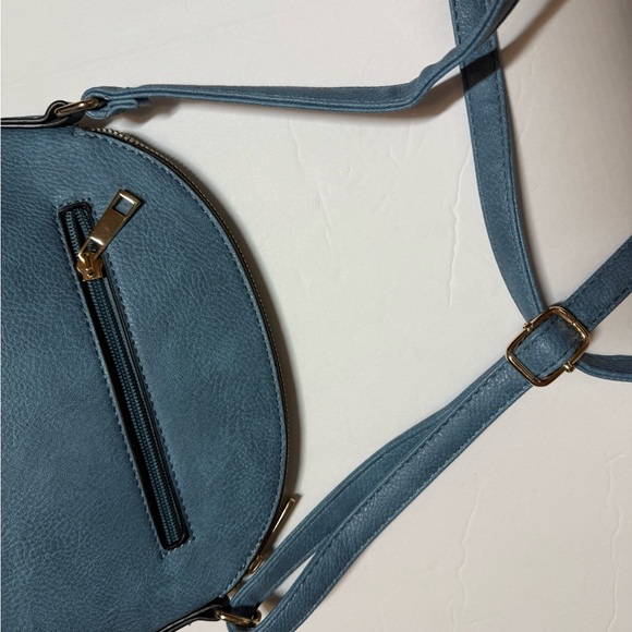 Blue and Gold Women's Bag with Bear Design - Picture 4 of 6